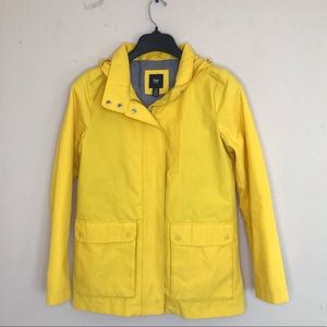 Gap yellow hooded rain coat XS